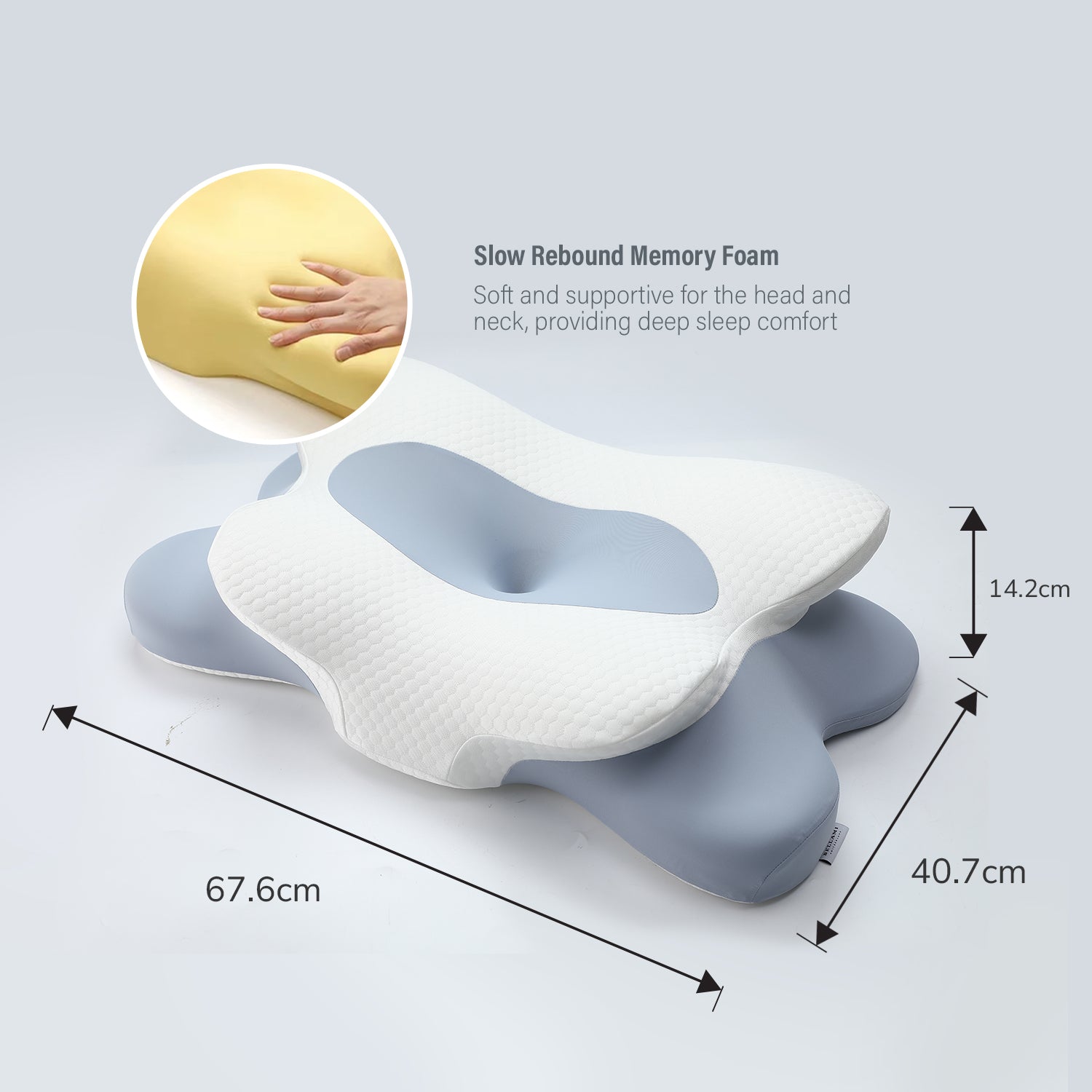 Bellami I Double Comfort I Memory Foam Pillow I Dual-Sided Cooling & Support I Ergonomic I Soft & Breathable