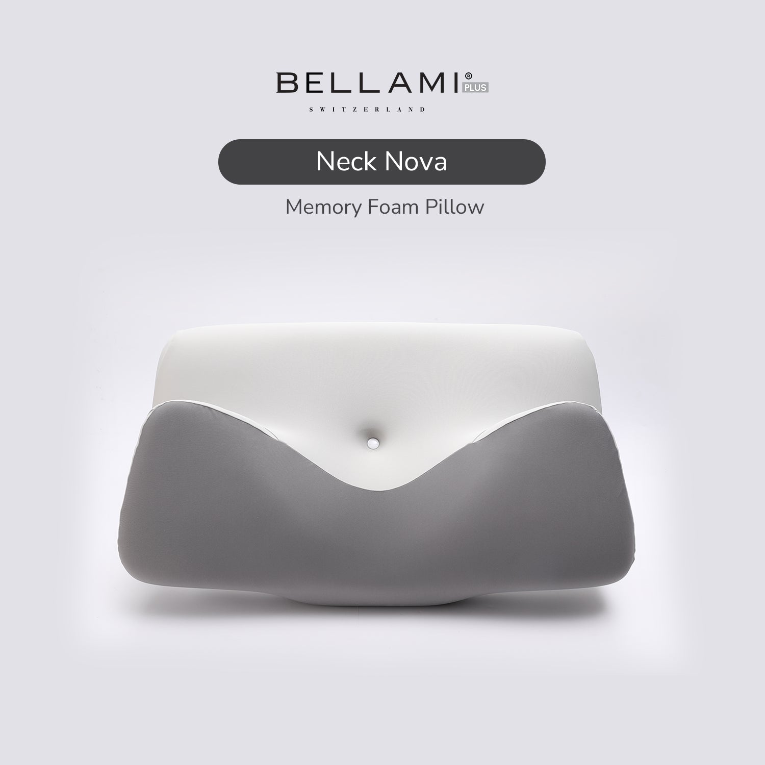 Bellami Plus Tech Series I Neck Nova Memory Foam Pillow I Dual-Height Design | Premium Memory Foam