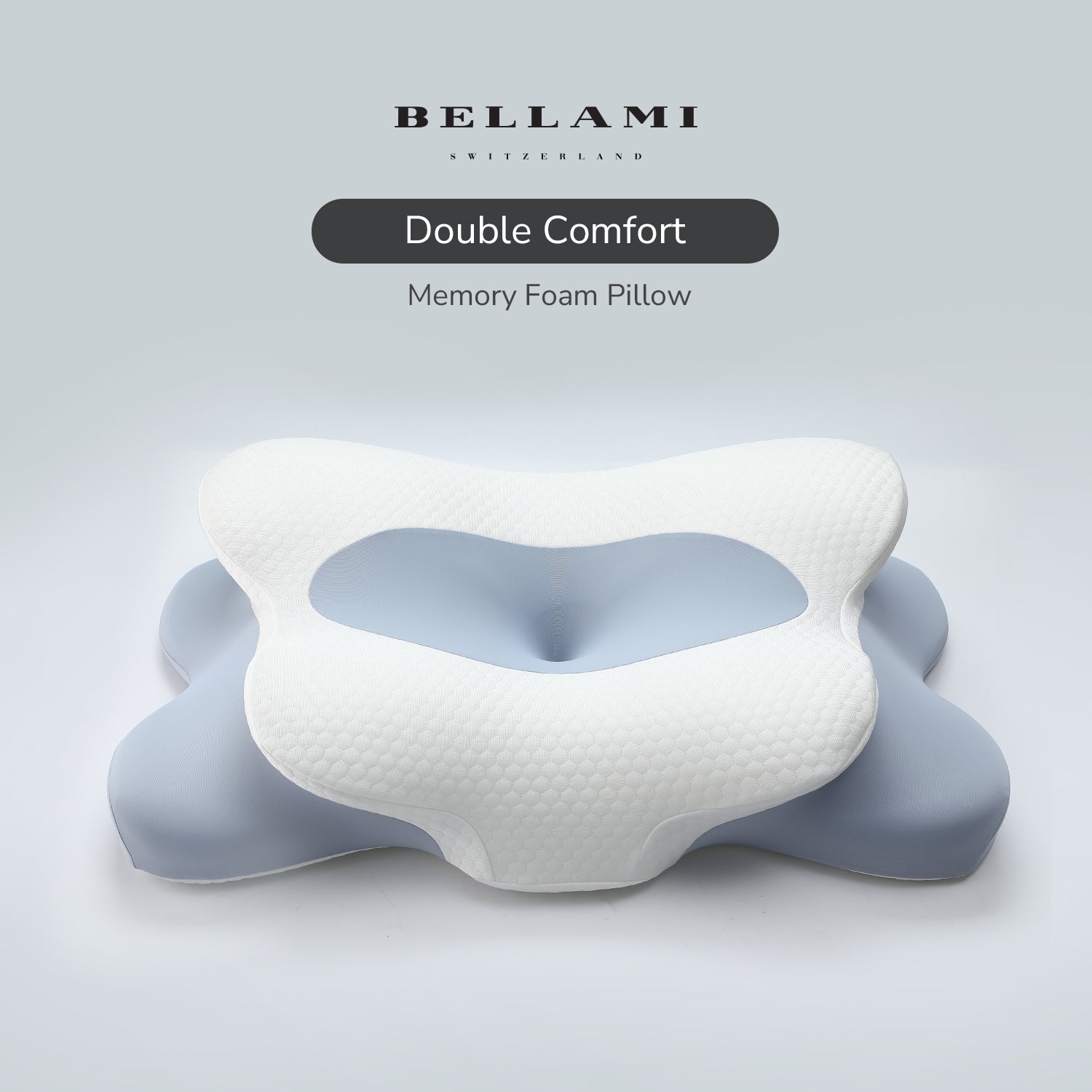 Bellami I Double Comfort I Memory Foam Pillow I Dual-Sided Cooling & Support I Ergonomic I Soft & Breathable