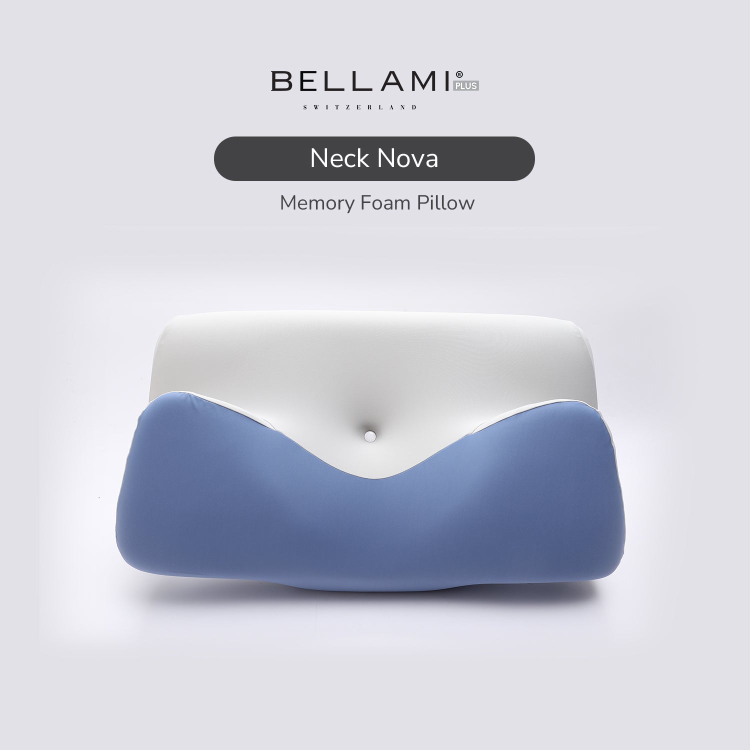 Bellami Plus Tech Series I Neck Nova Memory Foam Pillow I Dual-Height Design | Premium Memory Foam
