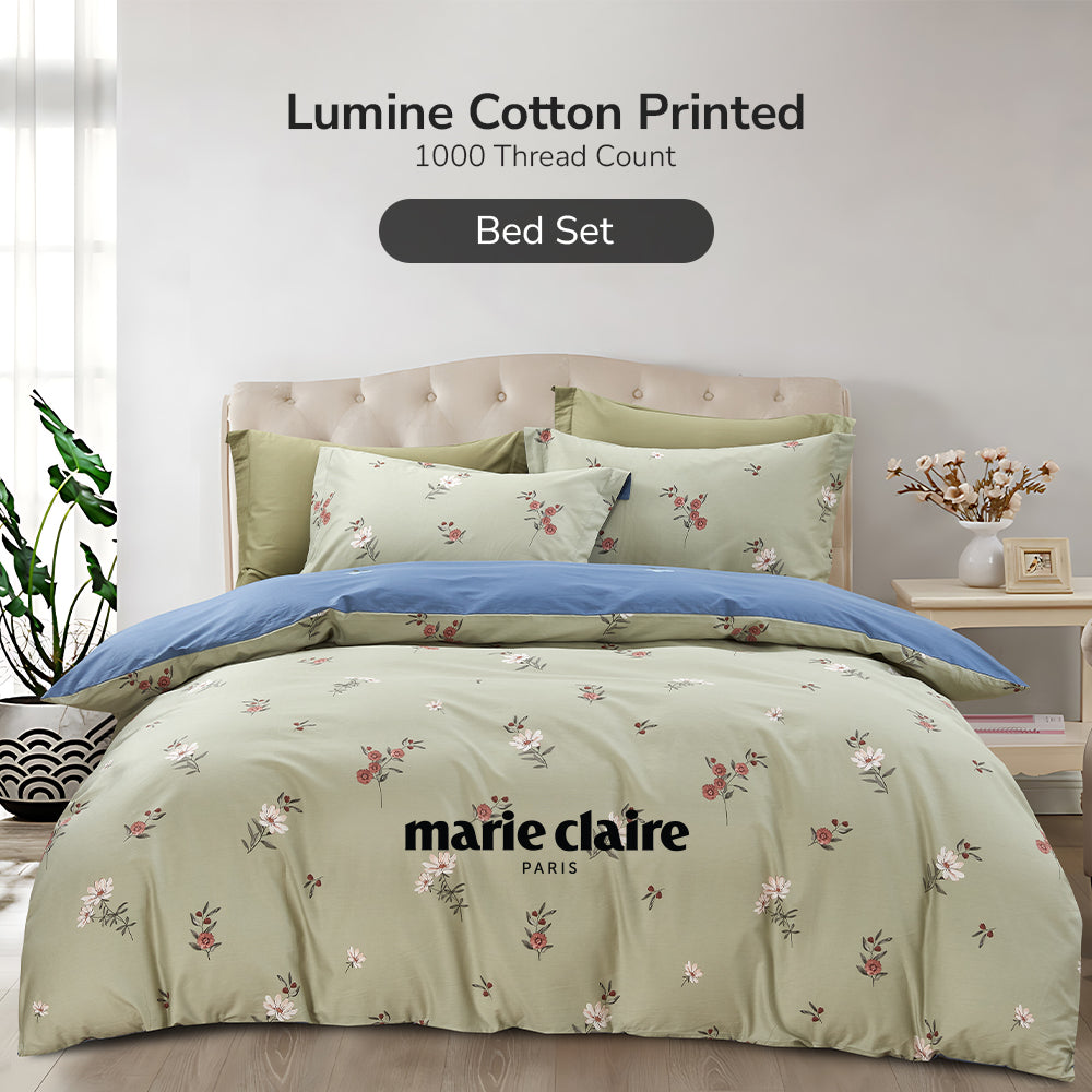 Marie Claire I Lumine 100% Combed Cotton I 1000TC I Fitted Sheet Set I Bed Set - Poppy