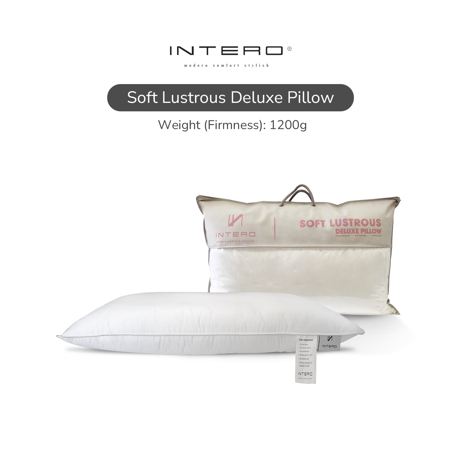 Intero Soft Lustrous Deluxe Pillow | Luxurious Comfort – Intero