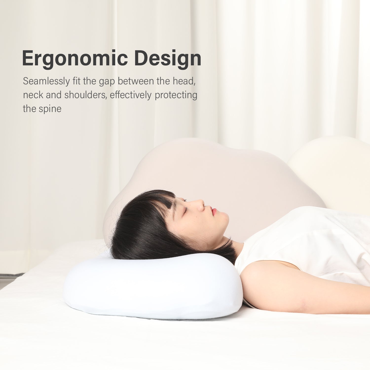 Bellami Plus I Cloud Pillow I Ergonomic Memory Foam I Neck & Shoulder Support I Soft & Cooling
