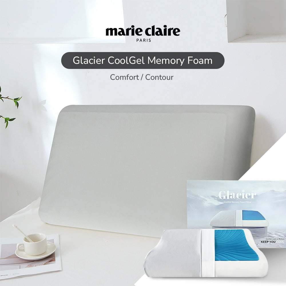 Marie Claire I CoolGel I Memory Foam Pillow – Firm Comfort I Firm Contour