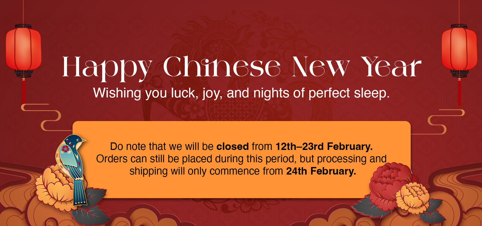 Chinese New Year Closure Notice 🧧