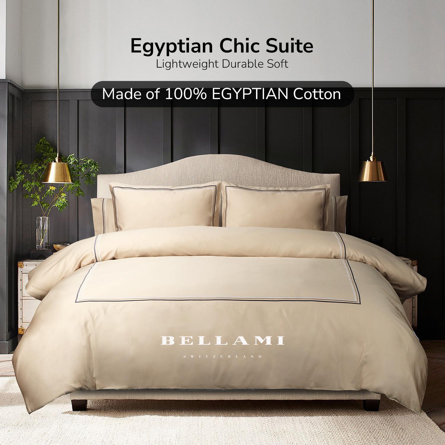 Bellami Hotel De Luxe Speedy Egyptian Cotton Bedding Set with Triple Embroidery Stitch
