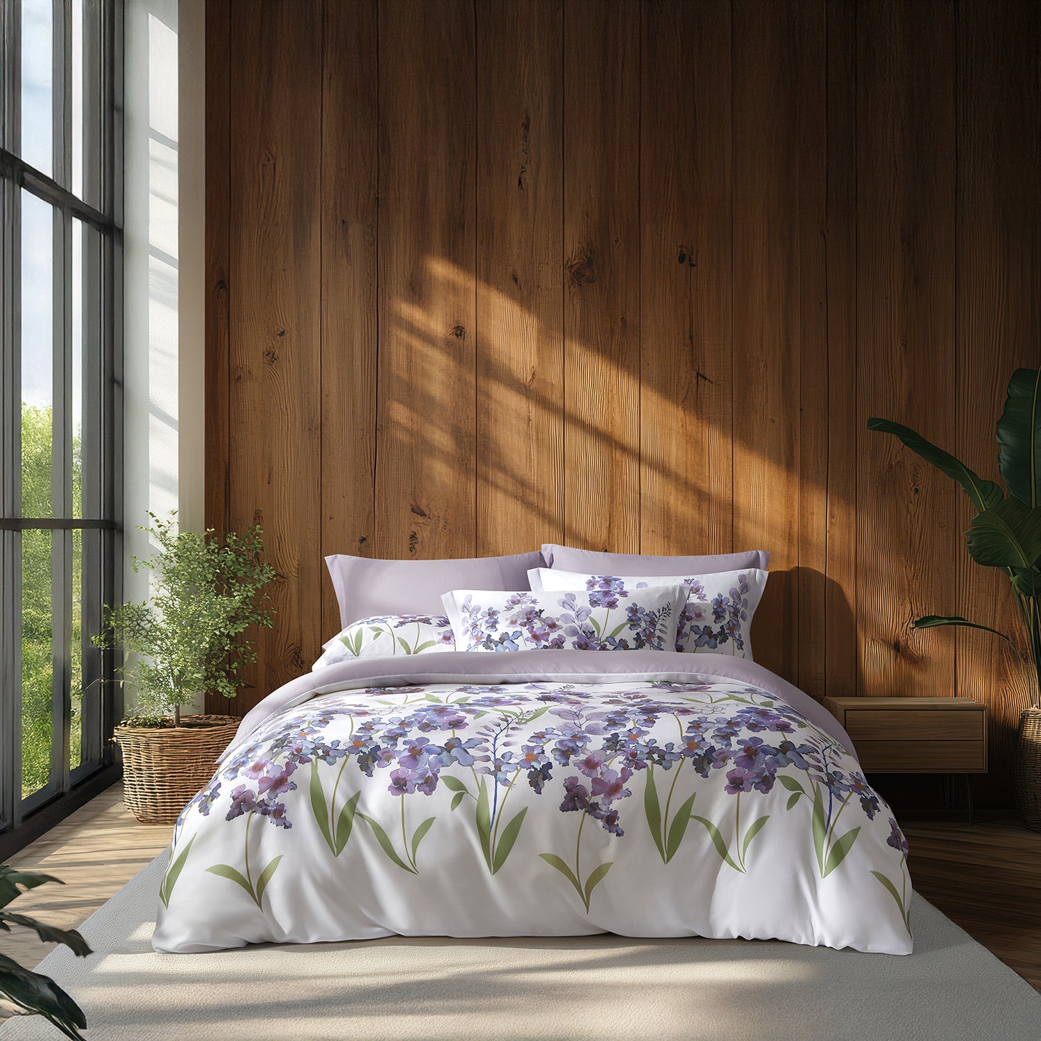 Intero SG60 Early Bird Special | Vanda Orchids Collection | Queen & King Bed Sets - Iris *With FREE 1 Boudoir Pillow*