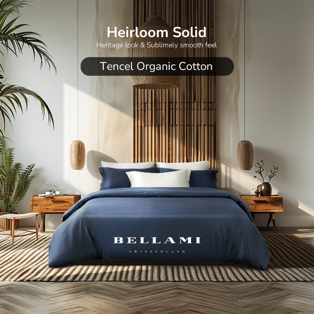 Bellami I Heirloom Basic I TENCEL‚Ñ¢ Organic Cotton I 1300TC I Fitted Sheet Set I Bed Set I Pillow Case I Bolster Case I With Quilt Cover