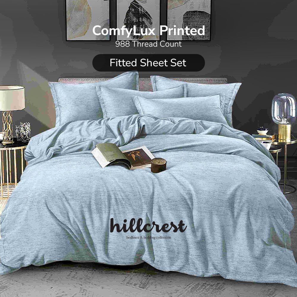 Hillcrest I ComfyLux Printed Microfiber I 988TC I Fitted Sheet Set I Summer Blanket I No Quilt Cover - Savy