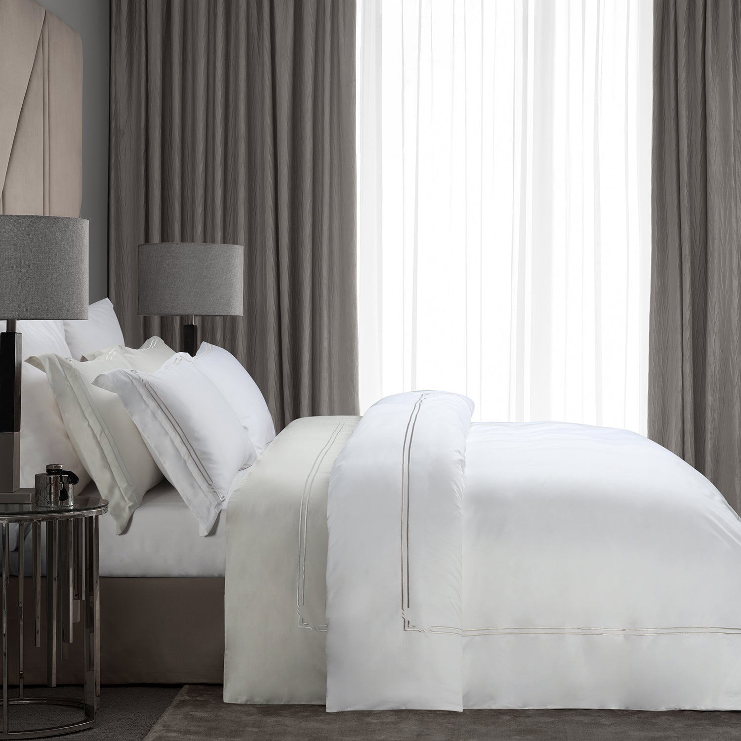 Bellami Monti 100% Egyptian Cotton 1500 Thread Count Fitted Sheet Set | Duvet Cover Set I Pillow Bolster Case