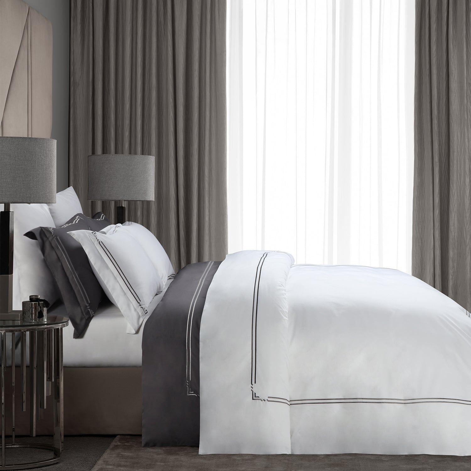 Bellami Monti 100% Egyptian Cotton 1500 Thread Count Fitted Sheet Set | Duvet Cover Set I Pillow Bolster Case