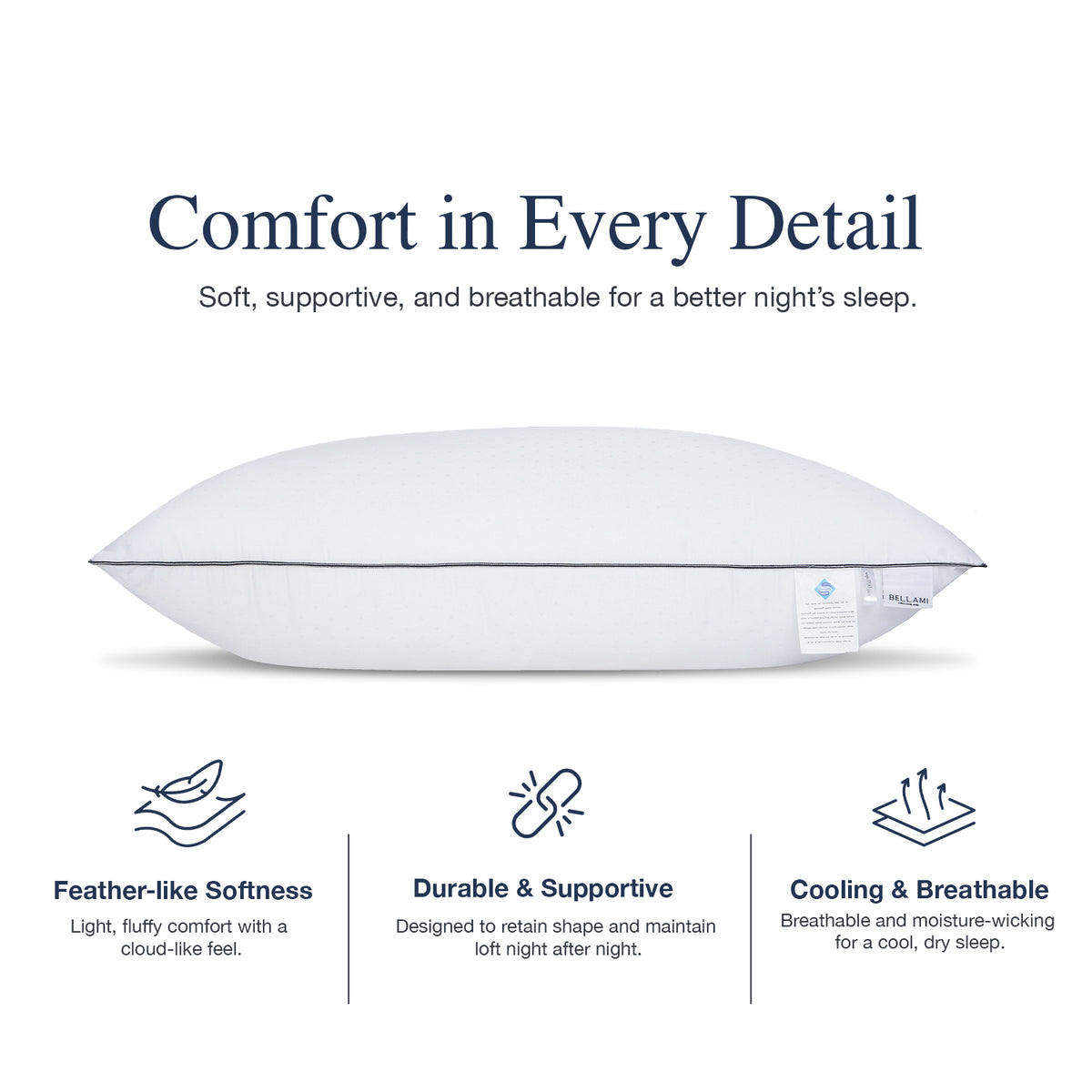 Bellami  I Zzen TENCEL™ DownFeel® Luxury Pillow I Soft I Medium I Firm Support