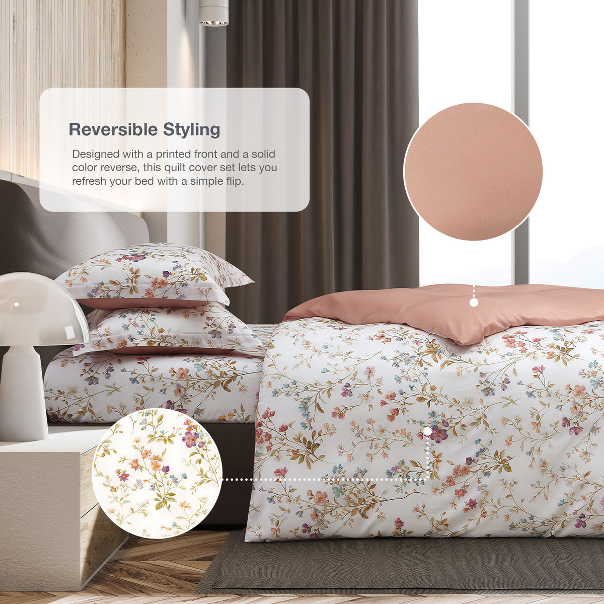 Intero Maison Tencel Printed 1500TC Luxury Fitted Sheet & Bed Set