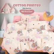 IE Kids I 100% Cotton Printed I Fitted Sheet Set I Fun Vibrant Prints Without Quilt Cover - Cuddle Friends