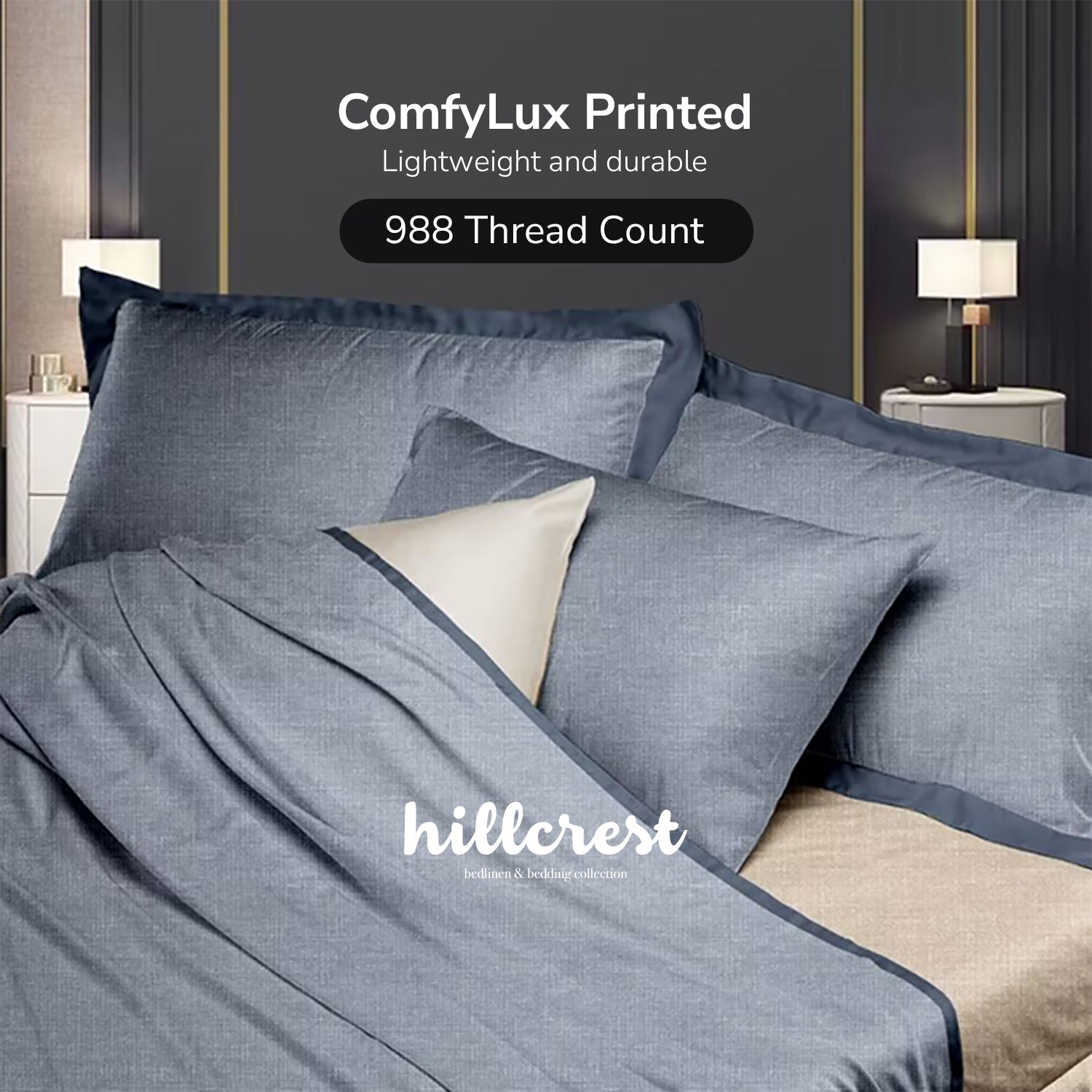 Hillcrest I Group A ComfyLux Printed Microfiber I 988TC I Fitted Sheet Set I Summer Blanket I No Quilt Cover - Cheers