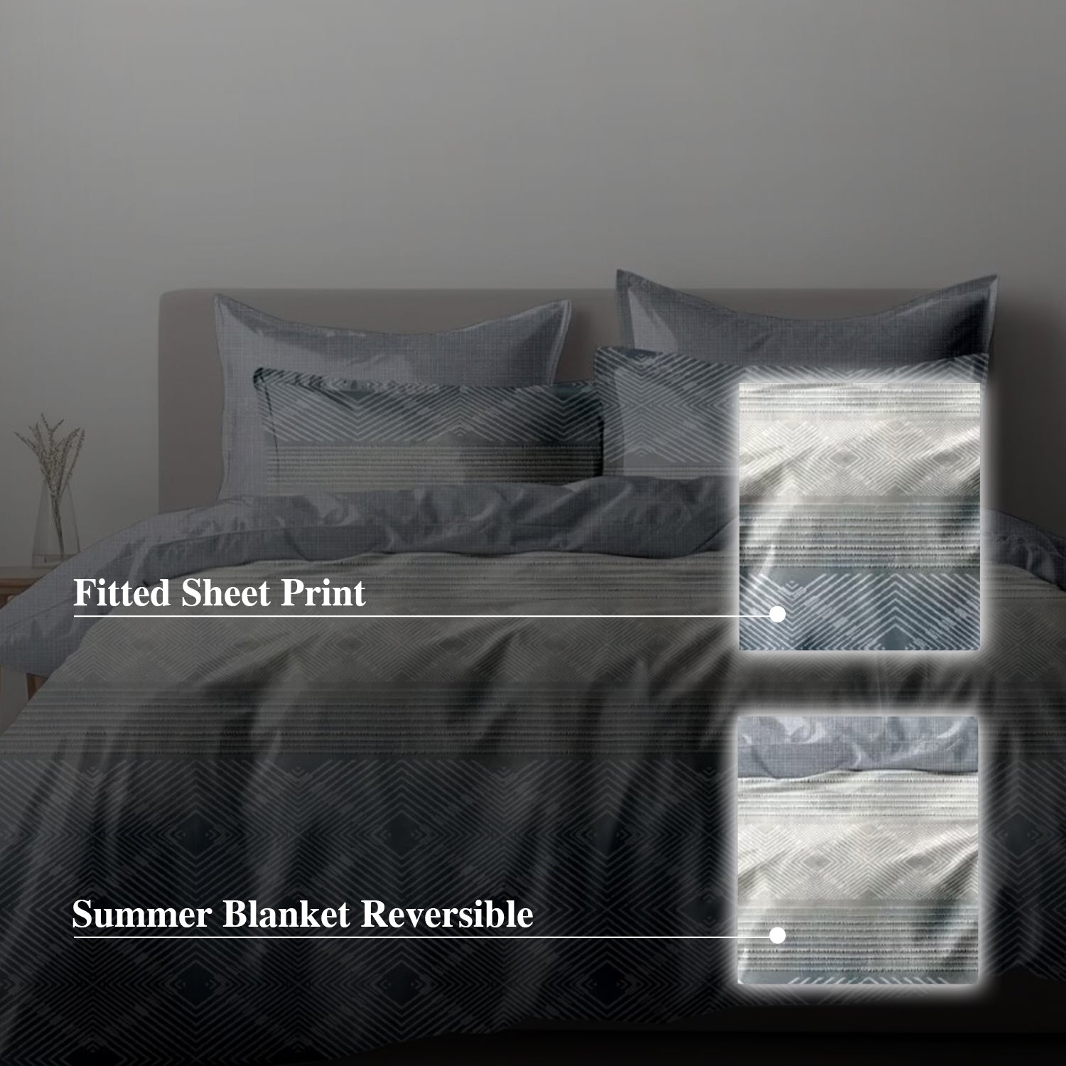 Hillcrest I Group A ComfyLux Printed Microfiber I 988TC I Fitted Sheet Set I Summer Blanket I No Quilt Cover - Peace