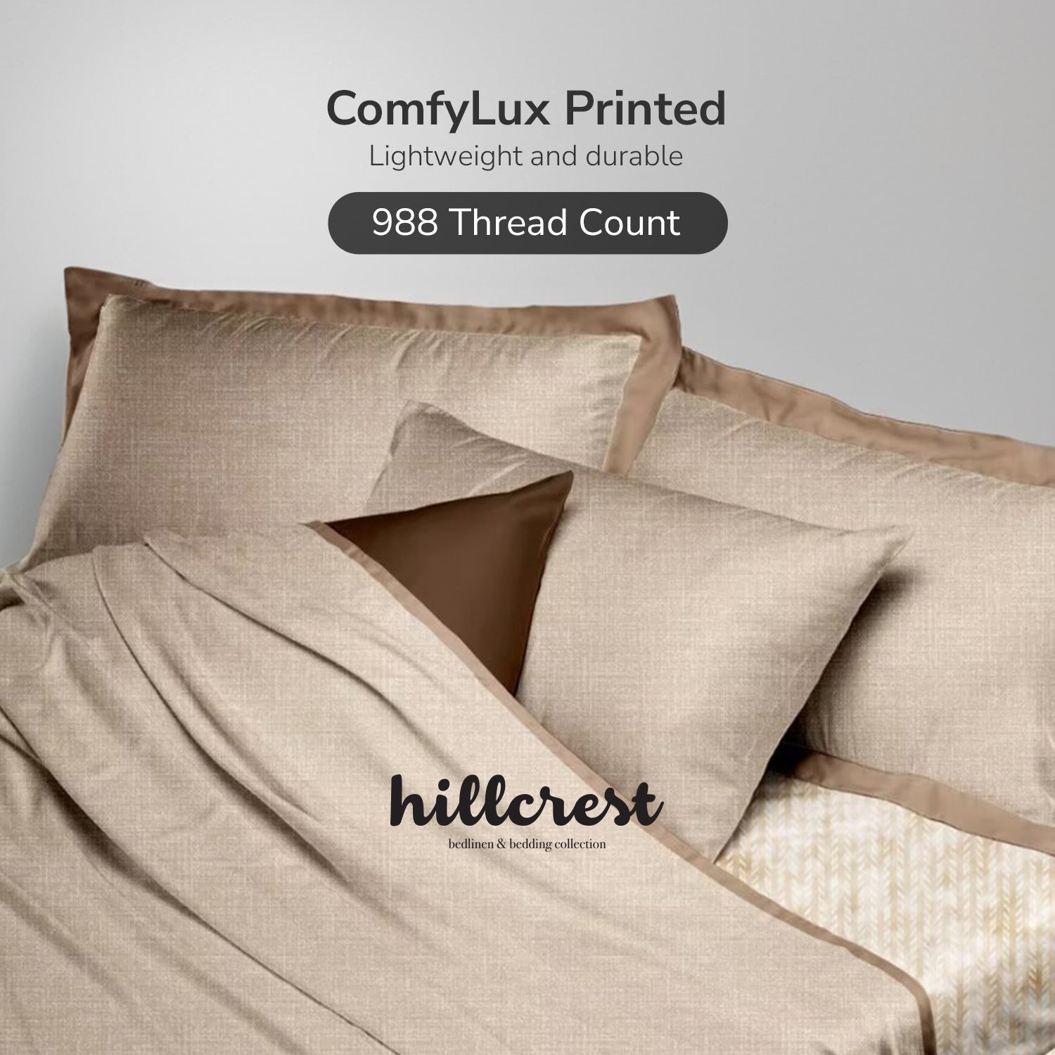 Hillcrest I Group B ComfyLux Printed Microfiber I 988TC I Fitted Sheet Set I Summer Blanket I No Quilt Cover - Wealth