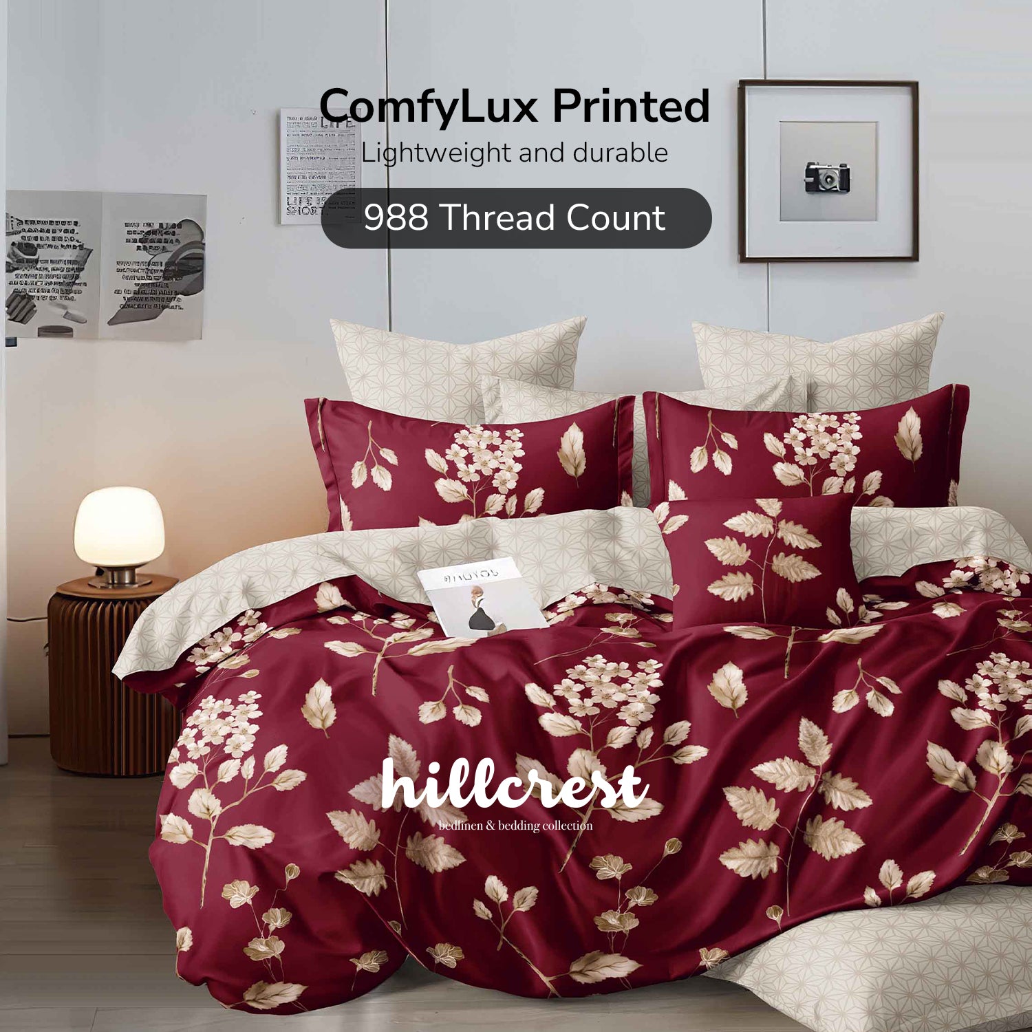 Hillcrest I Group B ComfyLux Printed Microfiber I 988TC I Fitted Sheet Set I Summer Blanket I No Quilt Cover - Lucky