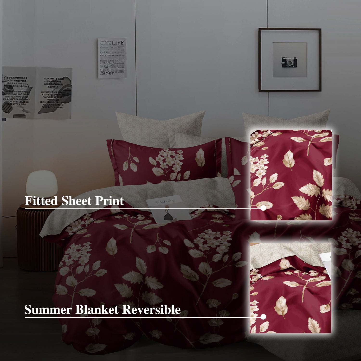 Hillcrest I Group B ComfyLux Printed Microfiber I 988TC I Fitted Sheet Set I Summer Blanket I No Quilt Cover - Lucky