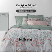 Hillcrest I ComfyLux Printed Microfiber I 988TC I Fitted Sheet Set I Summer Blanket I No Quilt Cover - Poppy