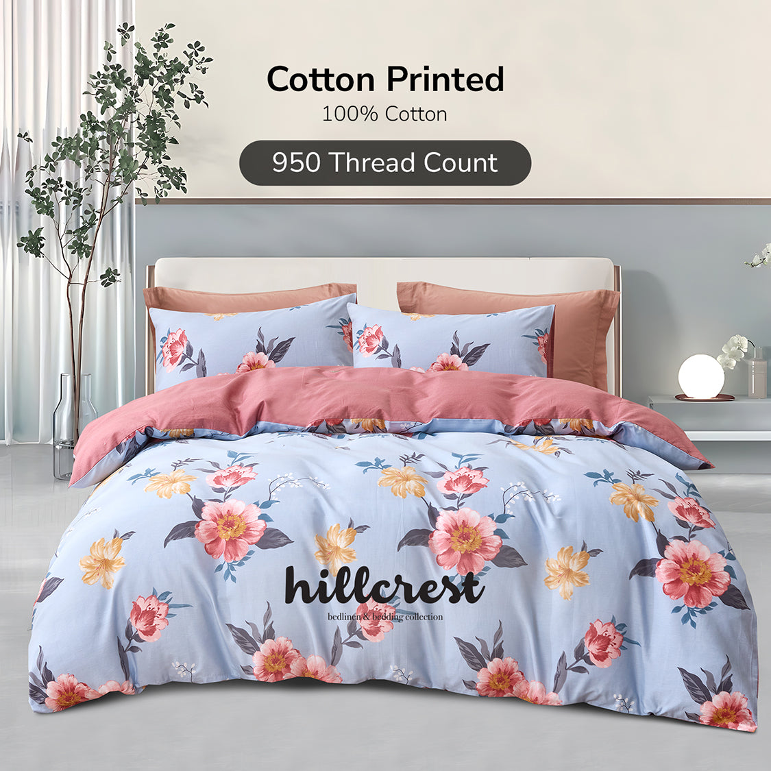 Hillcrest I Cotton Printed I 950TC I Fitted Sheet Set I Bed Set - HC0924 OE 2