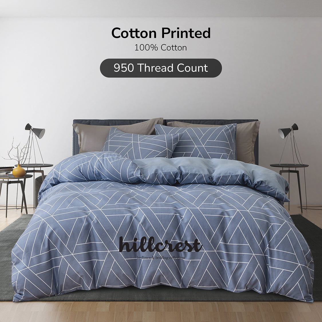 Hillcrest I Cotton Printed I 950TC I Fitted Sheet Set I Bed Set - HC0924 - 5