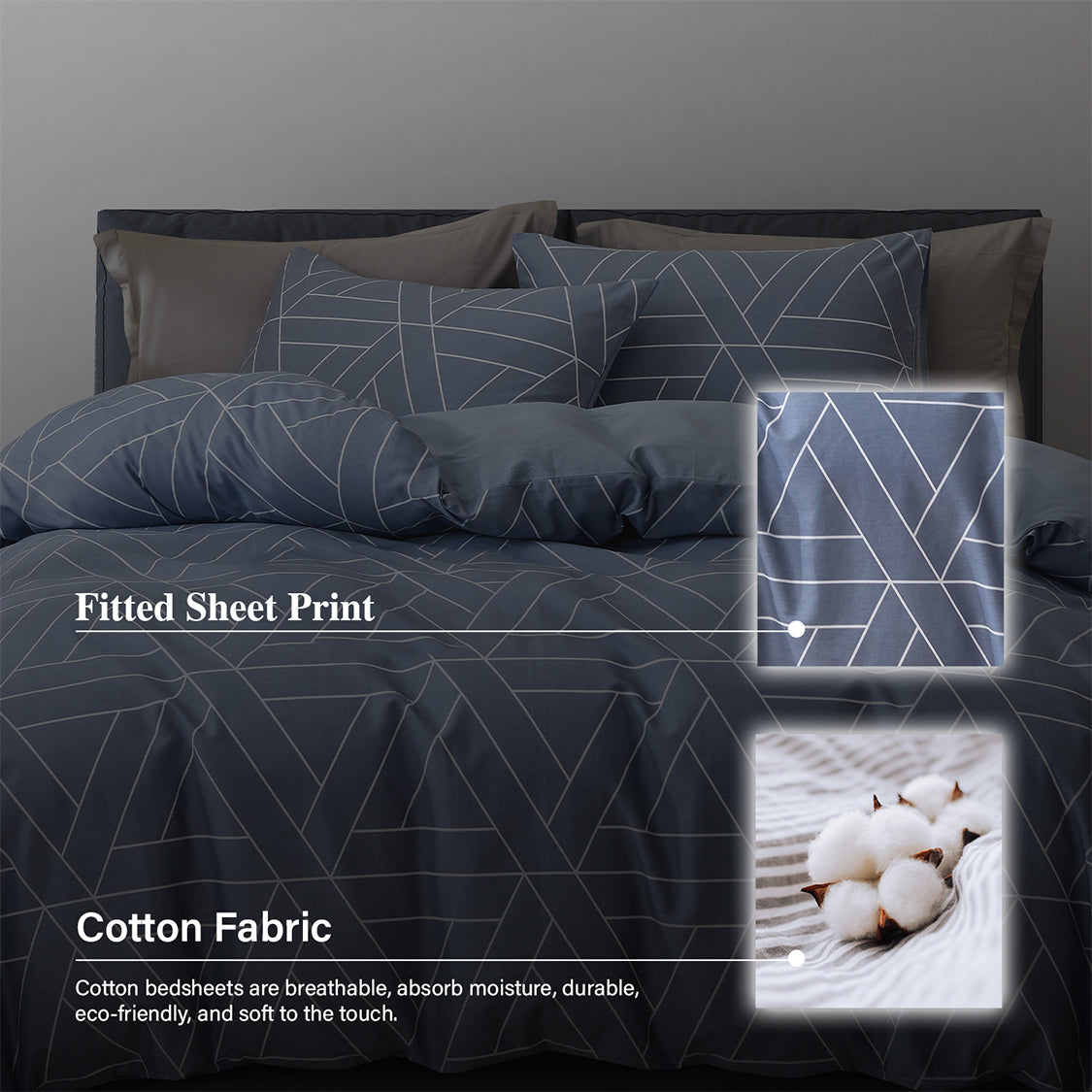 Hillcrest I Cotton Printed I 950TC I Fitted Sheet Set I Bed Set - HC0924 - 5