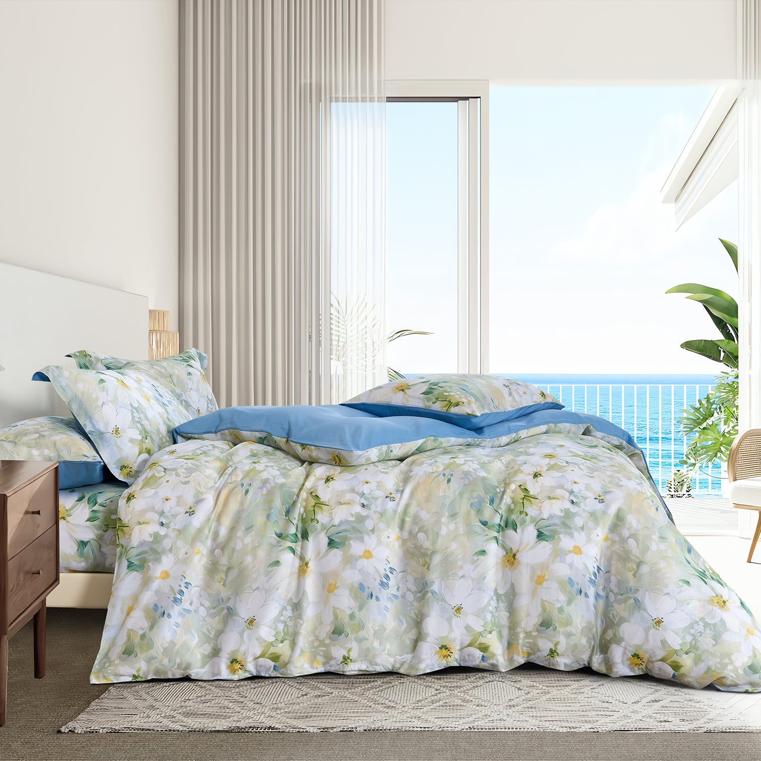 Marie Claire I MONTAIGNE Lyocell Printed I 1000TC I Fitted Sheet Set I Bed Set - MC1024-02