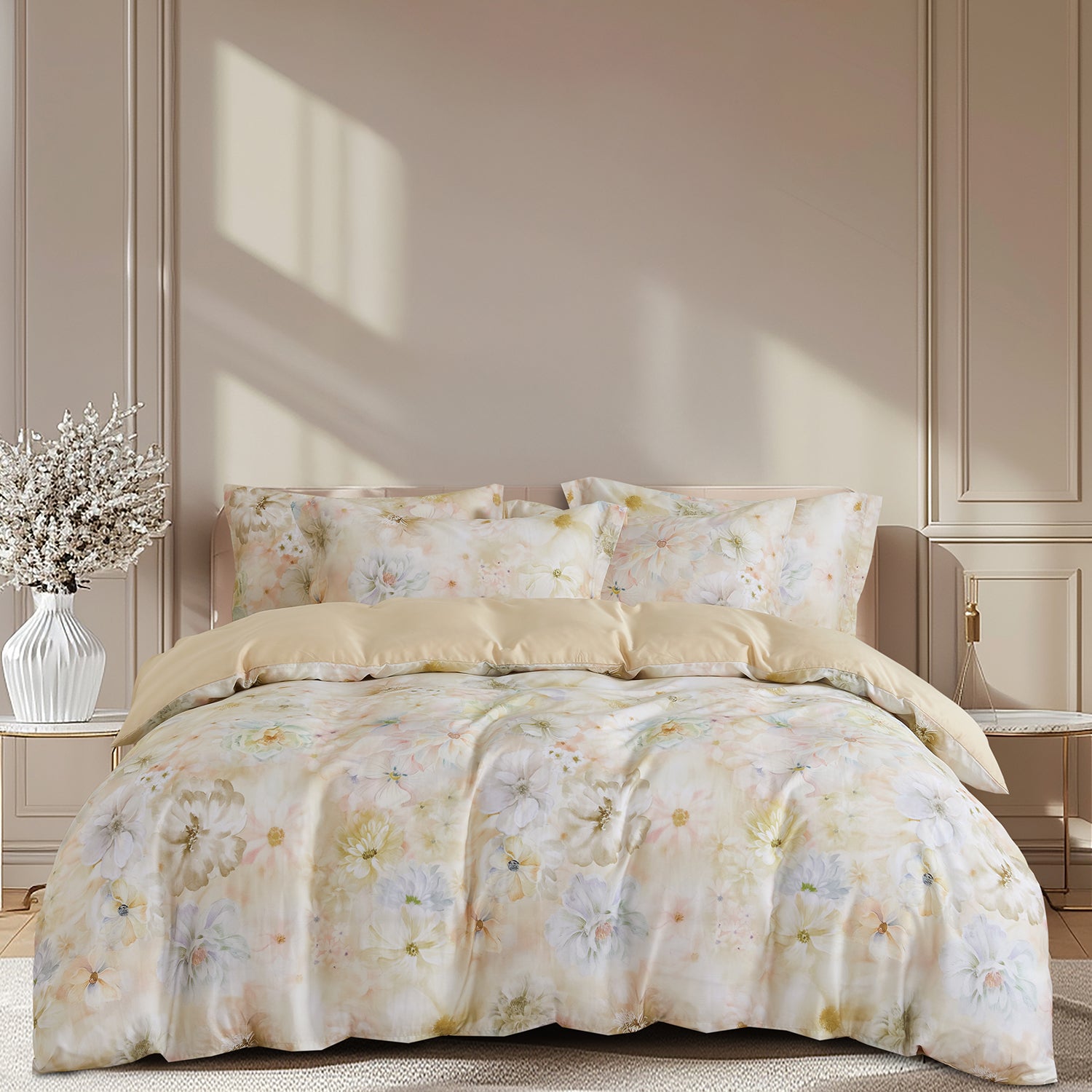 Marie Claire I MONTAIGNE Lyocell Printed I 1000TC I Fitted Sheet Set I Bed Set - MC1024-04