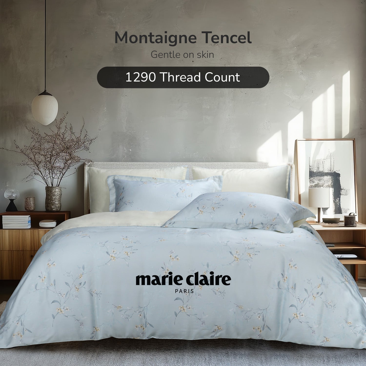 Marie Claire I Montaigne I TENCEL™ 1290TC I Fitted Sheet Set I Bed Sheet Set - Dusk