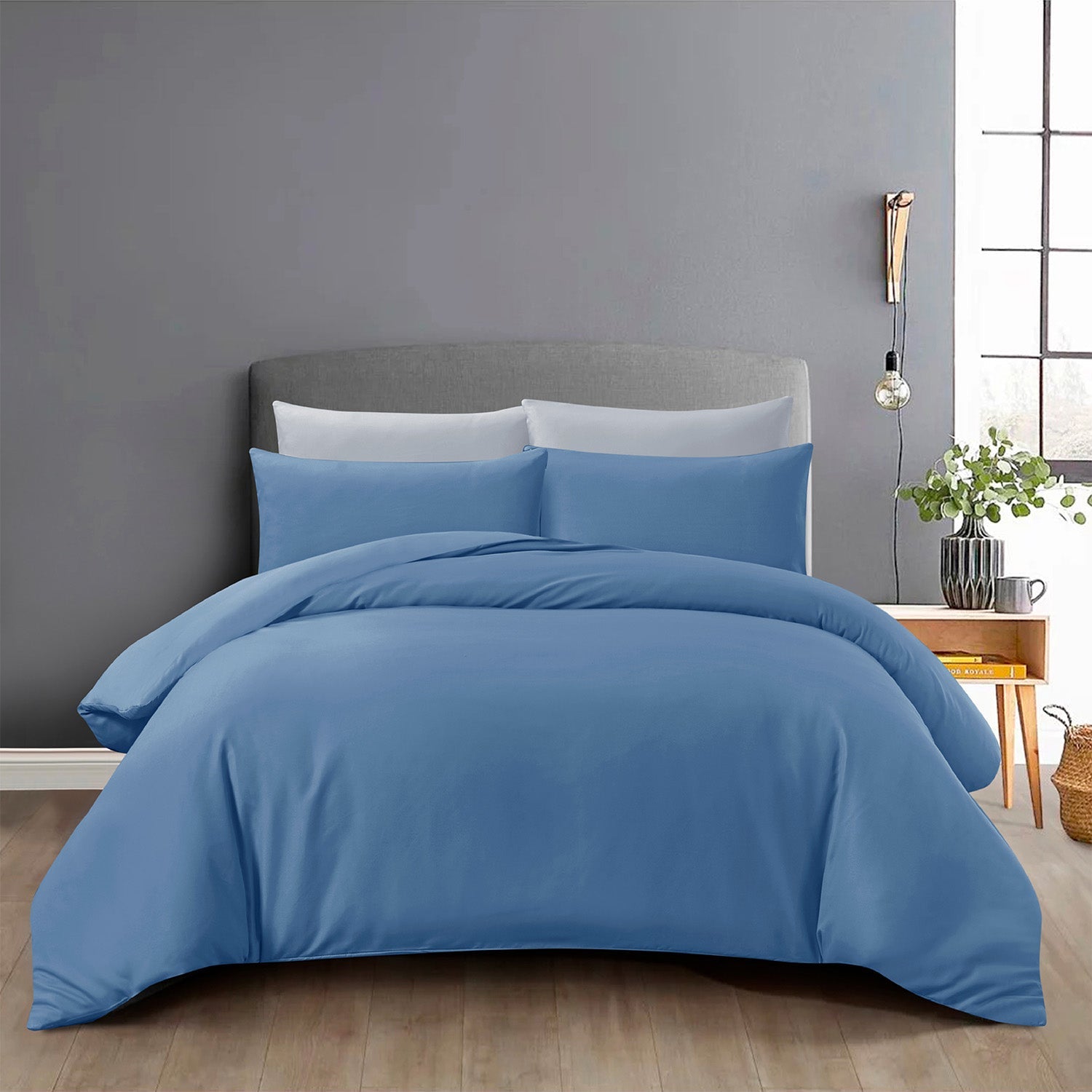 Hillcrest I ComfyLux Solid I 988TC Fitted Sheet Set I NO Quilt Cover - Coronet Blue