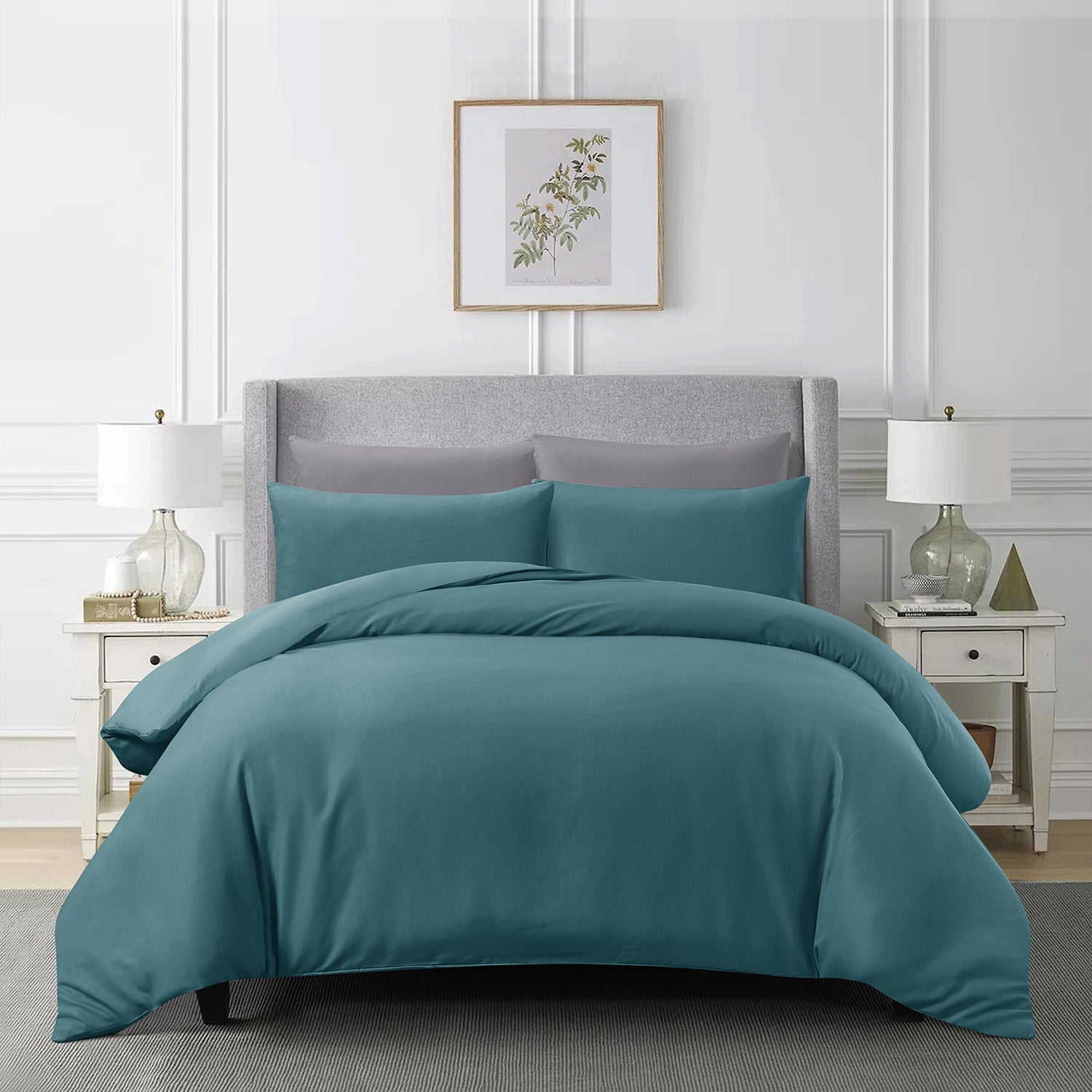 Hillcrest I ComfyLux Solid I 988TC Fitted Sheet Set I NO Quilt Cover - Teal