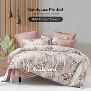 Hillcrest I 988TC ComfyLux I Printed Bedding Collection I Fitted Sheet Set & Summer Blanket - Auspicious