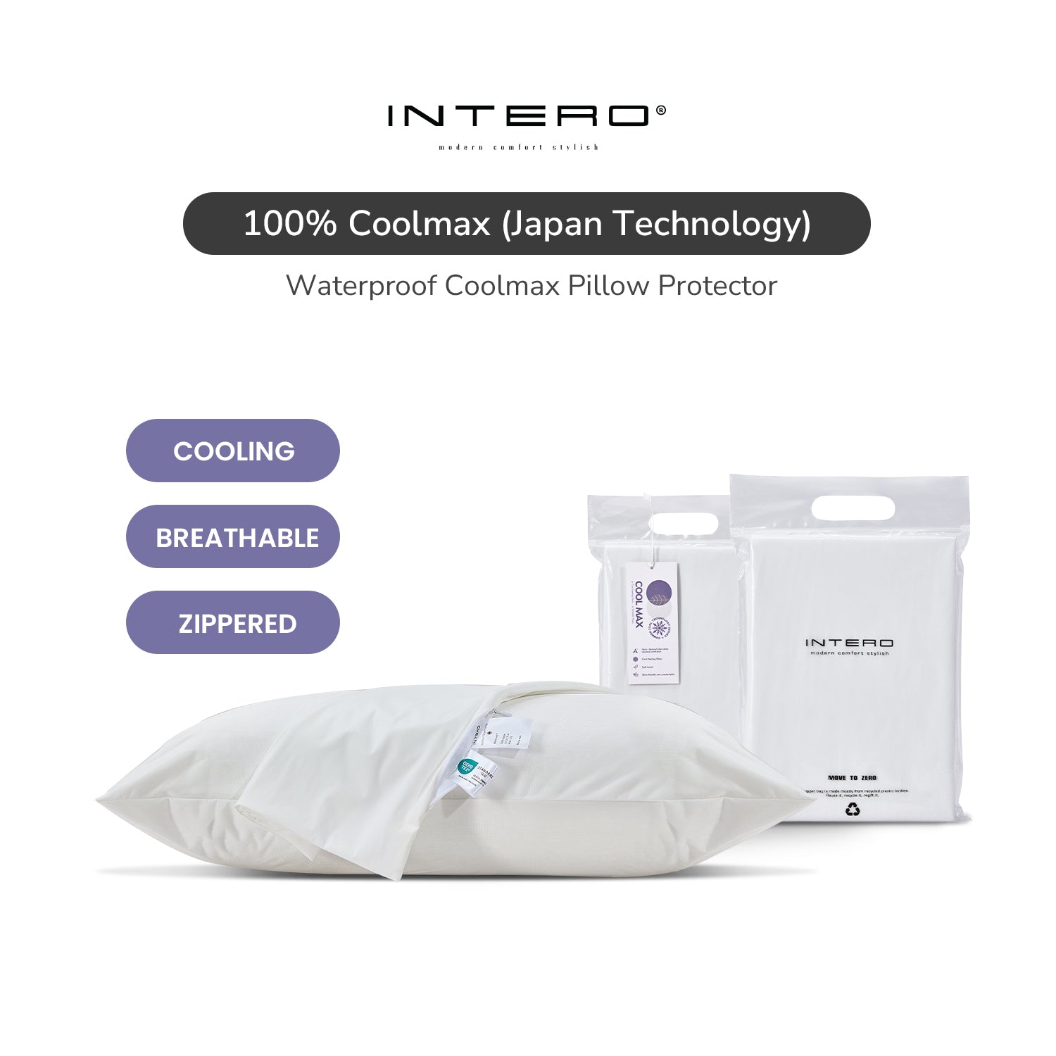 Intero I Shield Guard I Waterproof Coolmax I Pillowcase / Bolster Case (1 Piece)