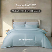Intero BambooPro Beyond Thread Count Geo Jacquard Luxury Bedding Set - Morning Blue