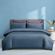 Intero MDC Cotton Solid 100% Combed Cotton 1200 Thread Count Fitted Sheet Set - Blue
