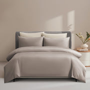 IE Maison Cotton Solid 100% Combed Cotton 1200 Thread Count Fitted Sheet Set - Brown