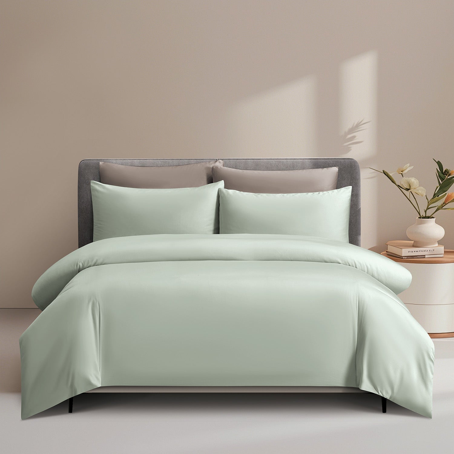 Intero MDC Cotton Solid 100% Combed Cotton 1200 Thread Count Fitted Sheet Set - Latte