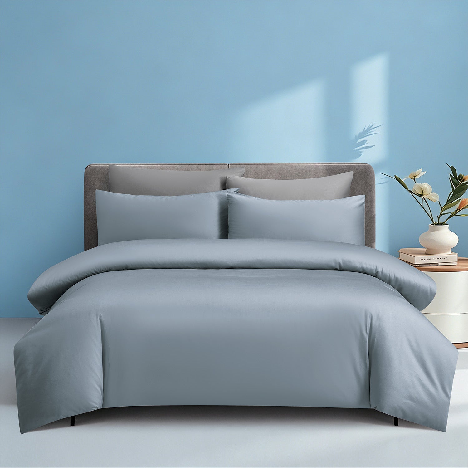 Intero MDC Cotton Solid 100% Combed Cotton 1200 Thread Count Fitted Sheet Set - Teal