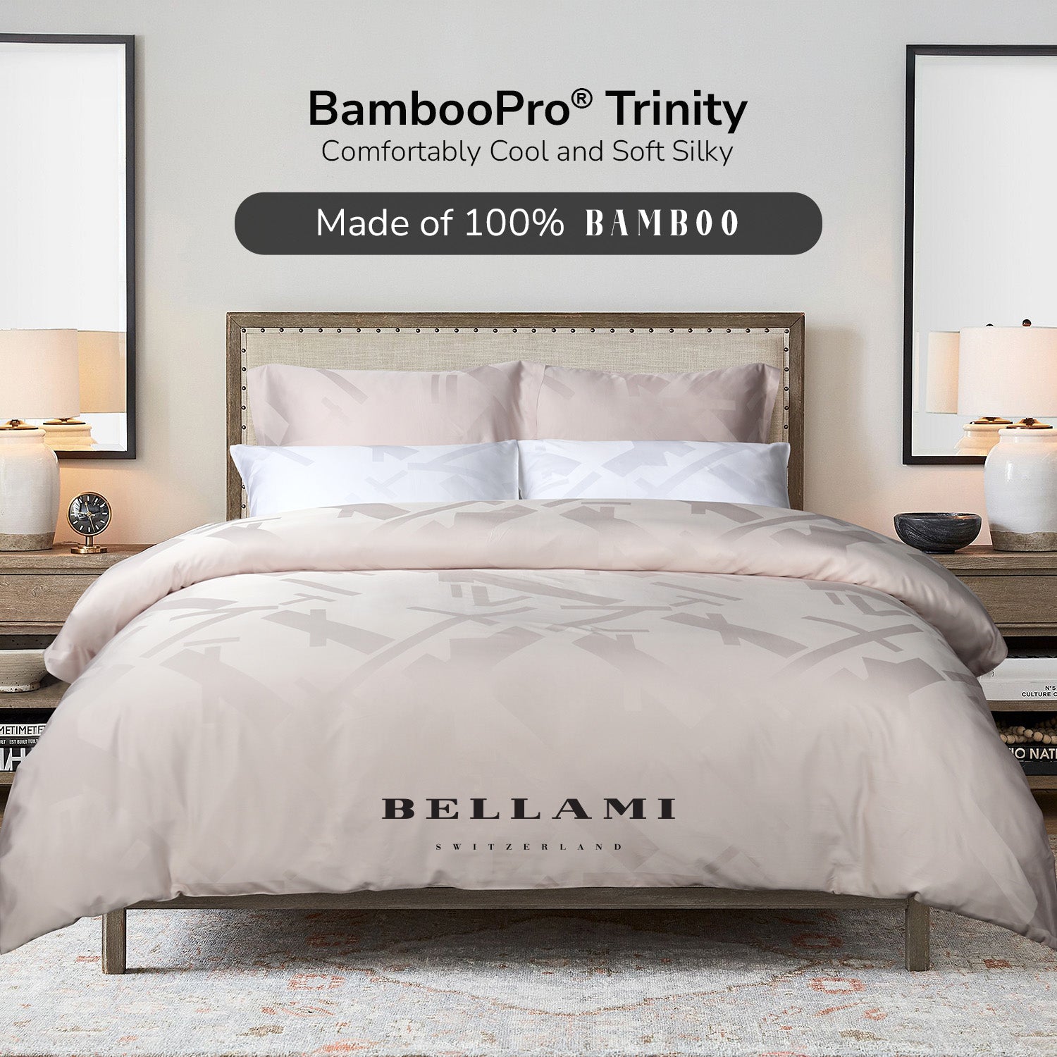 Bellami I BambooPro I Trinity Loris I Fitted Sheet Set I Bed Sheet Set - Pink