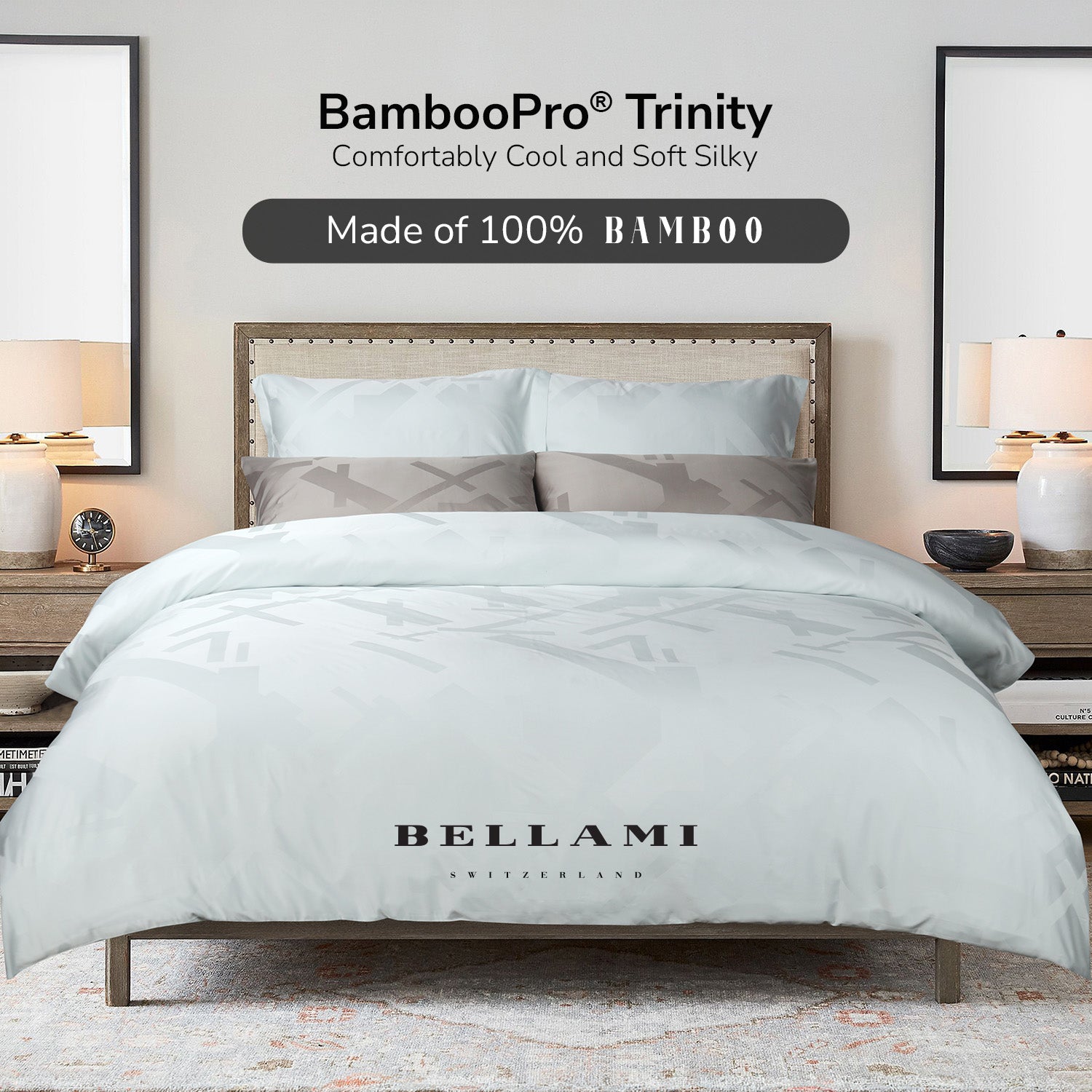 Bellami I BambooPro I Trinity Loris I Fitted Sheet Set I Bed Sheet Set - Mint