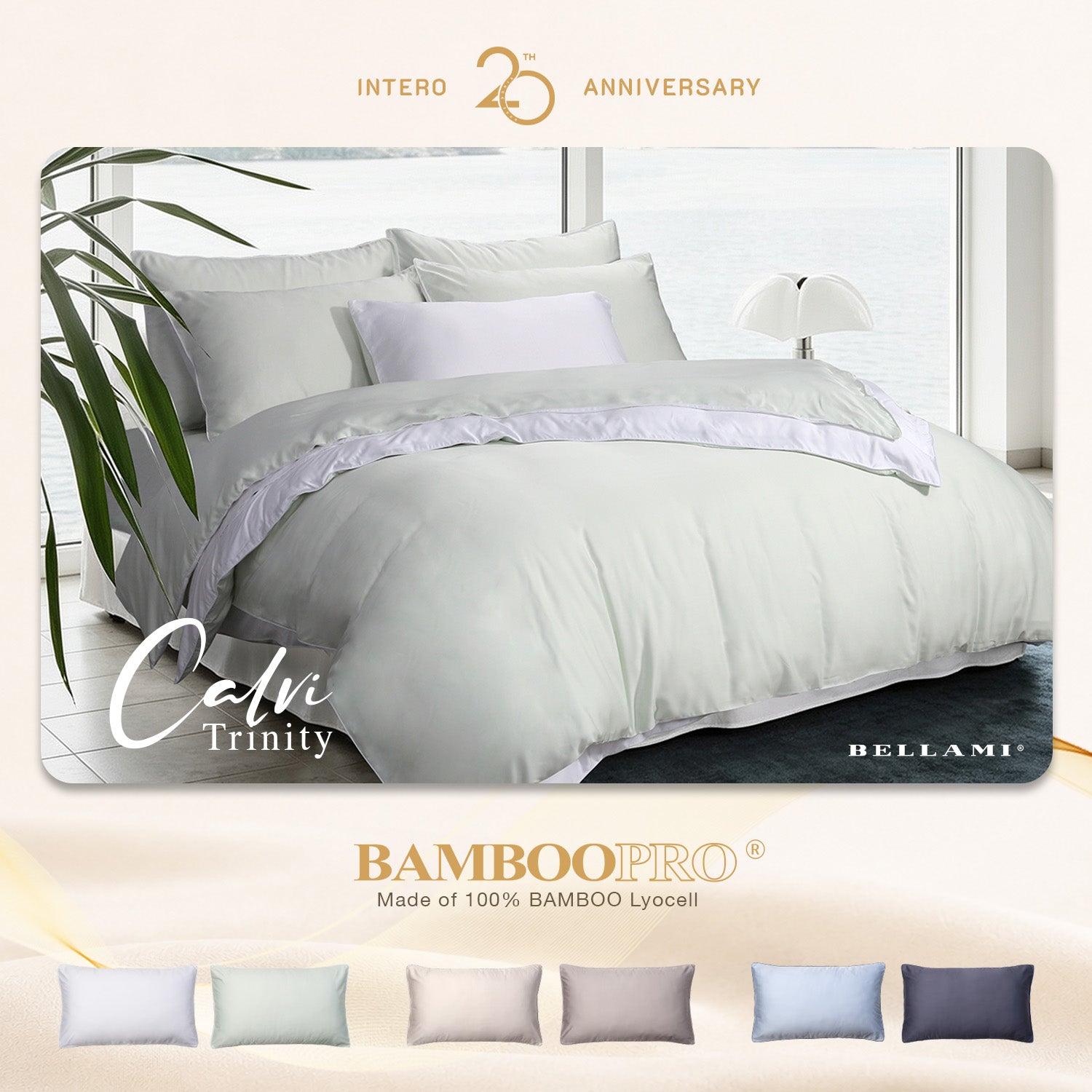 FOR PRE ORDER Bellami Trinity Calvi Duo Piping BambooPro Luxury Bedding Set - Mint Green
