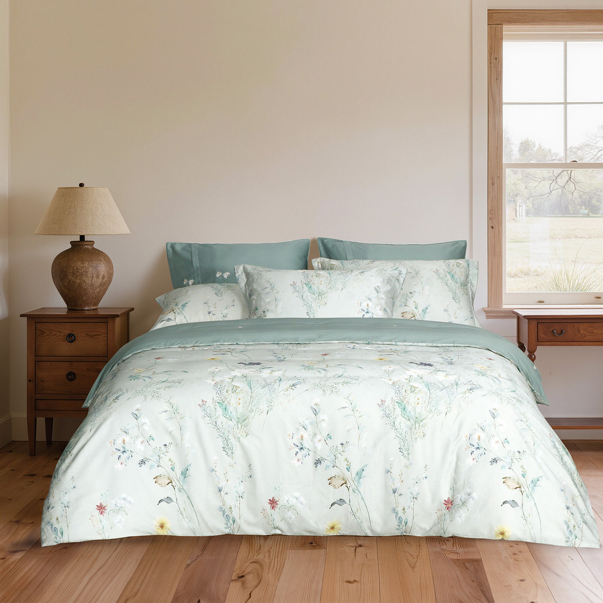 Intero Cupro Morgan 1800TC PIMA Cotton Printed Jacquard Luxury Bedding Set - Aven