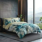 IE Maison Lumos Tencel Printed 1700TC Luxury Bed Set - Ocean Mist