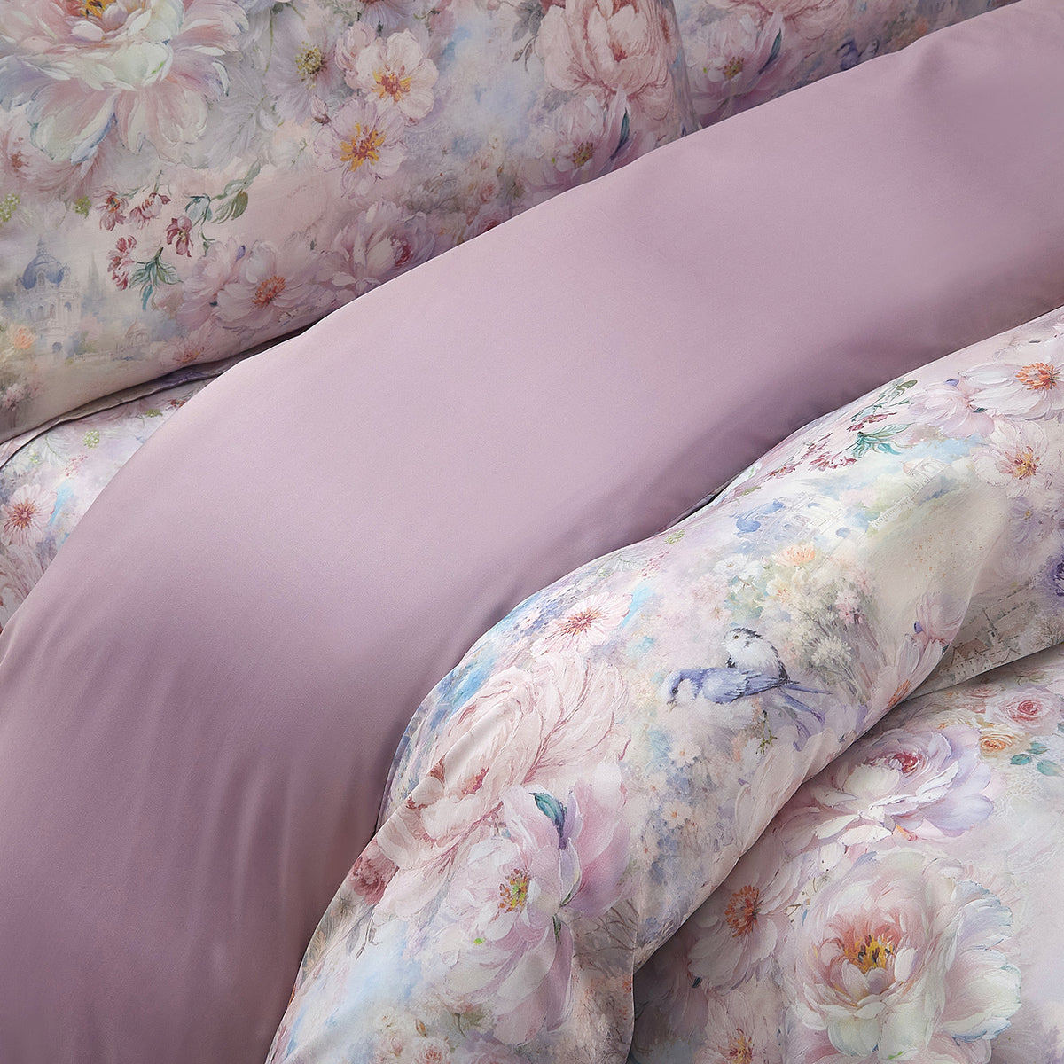 IE Maison Tencel Printed 1500TC Luxury Fitted Sheet & Bed Set - Mist Reverie