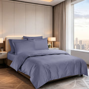 IE Maison Cotton Dobby 1100TC Fitted Sheet Set I Bed Set - Steel Blue