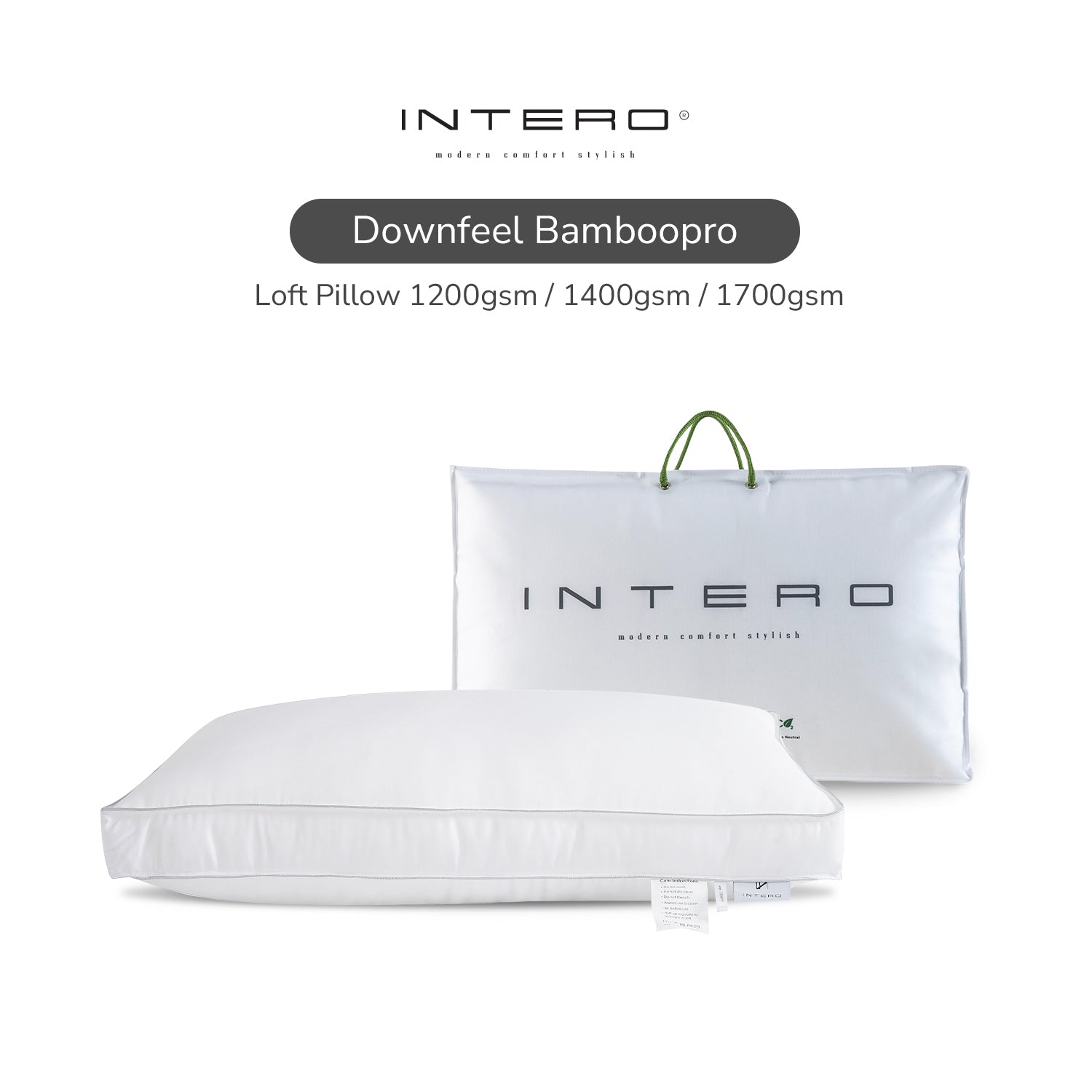 Intero I BambooPRO DownFeel¬Æ I Pillow ‚Äì Soft 1200g, Medium 1400g & Firm 1700g Support