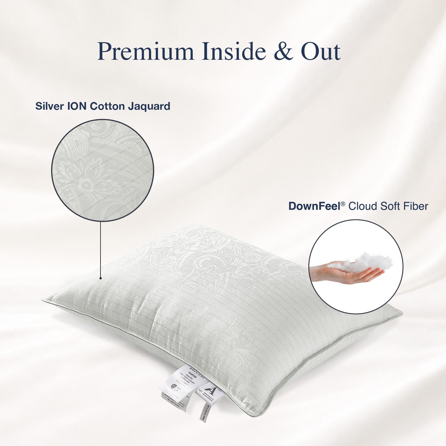 Bellami Silver ION Castor DownFeel Cloud Soft Fibre Boudoir Pillow