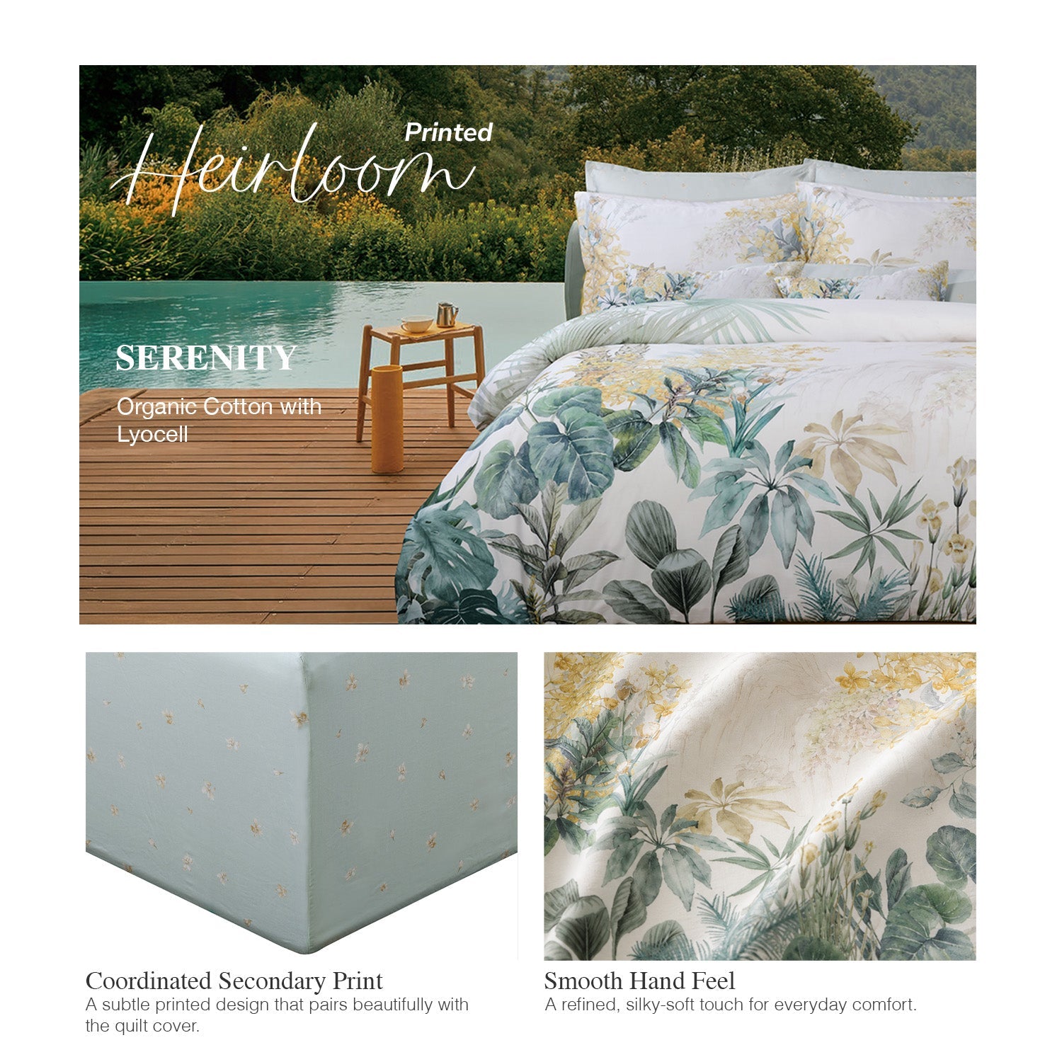 Bellami SG61 Heirloom Organic Cotton & Tencel Luxury Bedding Set with Free Lumbar Pillow(While Stock Last) - Nerie