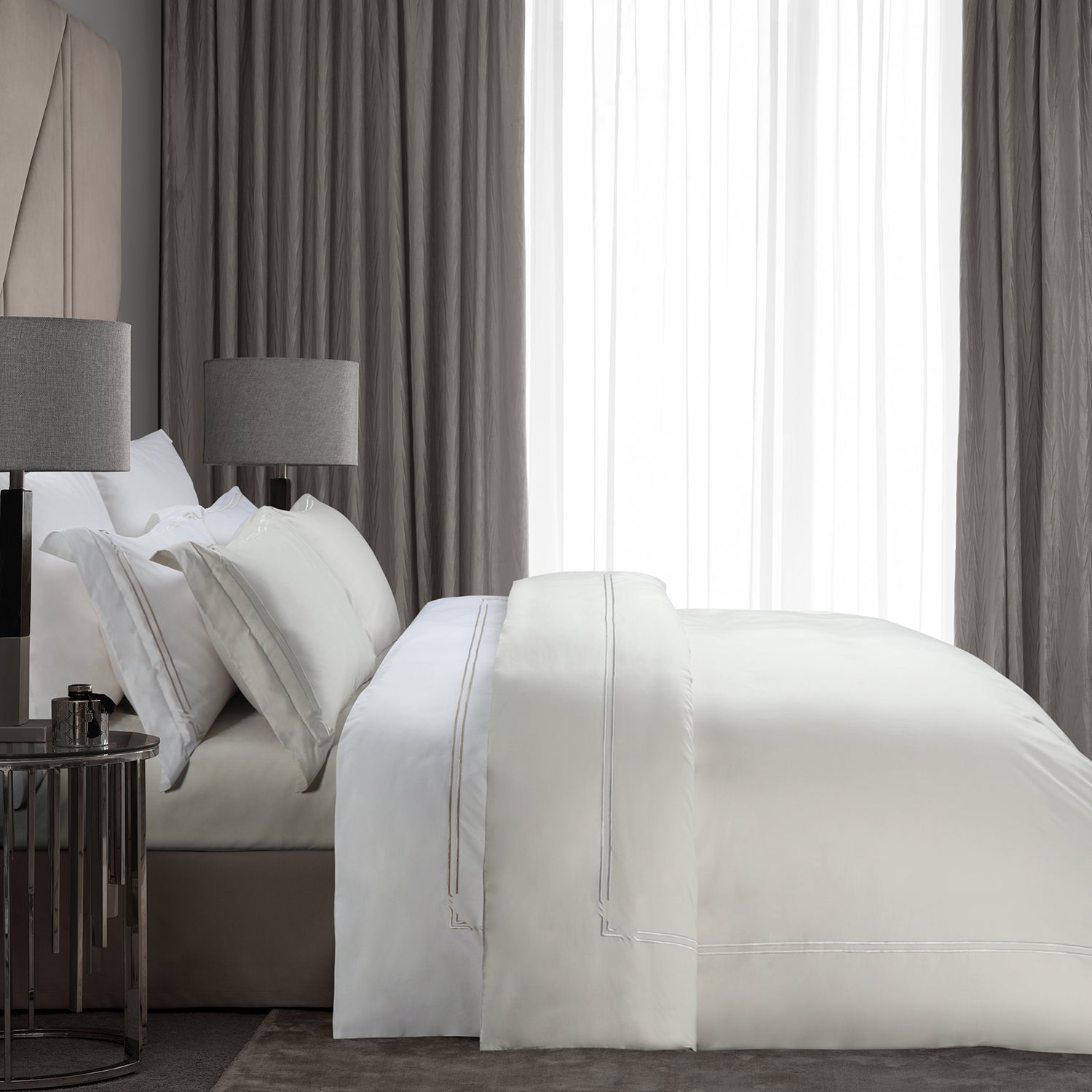 Bellami Monti 100% Egyptian Cotton 1500 Thread Count Fitted Sheet Set | Duvet Cover Set I Pillow Bolster Case